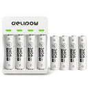 Delipow AA 3404mWh 1.5V lithium rechargeable batteries with USB-C fast charger cable, 1500+ cycles, low self-discharge