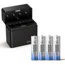 Delipow 4‑pack AA 4000mWh 1.5V lithium rechargeable batteries with fast charger, 1500 cycles, for camera and toys