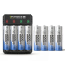 Delipow 8‑pack AA 4000mWh 1.5V lithium rechargeable batteries with 4‑slot charger, 1500 cycles, for Blink outdoor camera
