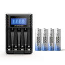 Delipow 4‑pack AA 4000mWh 1.5V lithium rechargeable batteries with charger, 1500 cycles, for Blink outdoor camera