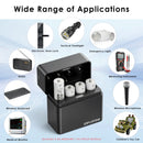 Delipow AA 4000mWh lithium batteries and fast charger powering digital camera, remote control toy, LED flashlight, and wireless game controller