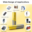 Delipow 4-pack AAA 1000mAh rechargeable batteries powering cordless telephone, TV remote, baby monitor, and digital thermometer