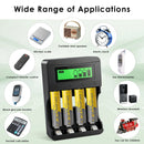 Delipow AAA 1000mAh LSD batteries and 4 bay LCD charger powering cordless telephone, TV remote, baby monitor, and digital thermometer