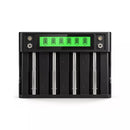 Delipow 4‑bay LCD smart battery charger for AA AAA C D NiMH NiCD rechargeable batteries