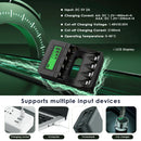 Delipow 4 bay LCD charger powered via USB from power bank, laptop, and wall adapter