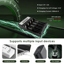 Delipow 4-bay smart charger powered via USB from multi-port power bank, laptop docking station, and wall outlet for fleet charging