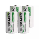 Delipow 4-pack 10000mAh 1.2V NiMH high capacity high rate rechargeable D cell batteries, true full-size D cells
