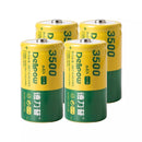 Delipow 4-pack 3500mAh 1.2V NiMH rechargeable D cell batteries, pre-charged, low self-discharge, 1200 cycles for flashlights, toys, clocks, emergency devices