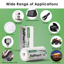 Delipow 4-pack D cell 10000mAh ultra high capacity batteries powering professional search & rescue flashlight, emergency backup siren, robotics project, and medical defibrillator