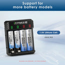 Delipow 4‑slot smart charger compatible with 1.5V lithium AA rechargeable batteries – optimized for Delipow 4000mWh series