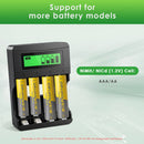 Delipow 4 slot LCD charger compatible with AA and AAA Ni-MH Ni-CD 1.2V rechargeable batteries