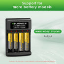 Delipow 4 slot Type-C charger compatible with AA and AAA Ni-MH Ni-CD 1.2V rechargeable batteries