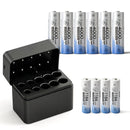 Delipow complete lithium combo kit: 6 AA 4000mWh + 4 AAA 1184mWh 1.5V batteries with 10‑bay smart charger and integrated storage box