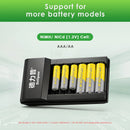 Delipow 6 bay fast charger compatible with AA and AAA Ni-MH Ni-CD 1.2V rechargeable batteries