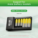 Delipow 6-bay USB fast charger compatible with AA and AAA Ni-MH Ni-CD 1.2V rechargeable batteries