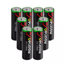 Delipow 8-pack AA 1184mWh 1.5V lithium rechargeable batteries with USB Type-C cable, compact capacity version
