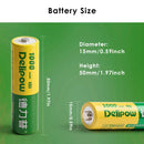Delipow AA battery dimension diagram – 50.0mm height, 14.0mm diameter, standard AA size