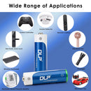 Delipow AA solar batteries powering garden landscaping lights, string lights, pathway lights, and decorative lanterns