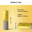 Delipow AA battery dimension diagram – 50.0mm height, 14.0mm diameter, standard AA size