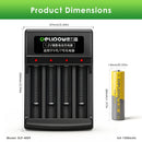 Delipow AA 1500mAh battery and smart charger with ruler – AA 50x14mm, charger 95x50x35mm