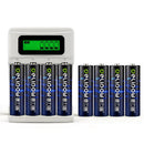 Delipow AA 3300mAh NiMH low self‑discharge batteries with LCD 4‑bay smart battery charger
