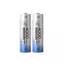 Delipow AA 4000mWh 1.5V ultra‑high capacity lithium rechargeable batteries, Li‑ion, 1500+ cycles, high power