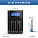 Delipow AA 4000mWh lithium battery and smart charger with ruler – AA 50x14mm, charger 150x100x30mm