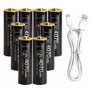Delipow AA 4070mWh 1.5V USB-C lithium-ion rechargeable batteries, 1500 cycles high capacity, for smart door locks, toys, flashlights, keyboards