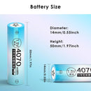 Delipow AA 4070mWh lithium battery dimension diagram – 50.0mm height, 14.0mm diameter, standard AA size