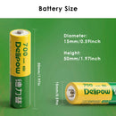 Delipow AA battery dimension diagram – 50.0mm height, 14.0mm diameter, standard AA size