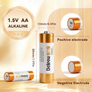 Close-up of Delipow AA alkaline battery positive terminal – raised flat button top