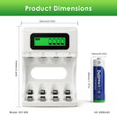 Delipow AA battery and charger with ruler – AA 50x14mm, charger 150x70x30mm