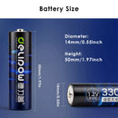 Delipow AA battery dimension diagram – 50.0mm height, 14.0mm diameter, standard AA size