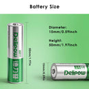 Delipow AA battery dimension diagram – 50.0mm height, 14.0mm diameter, standard AA size