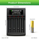 Delipow AAA 1000mAh battery and smart charger with ruler – AAA 44.5x10.5mm, charger 95x50x35mm
