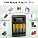 Delipow AAA 1000mAh batteries and charger powering cordless telephone base and handset, TV remote, and wireless doorbell