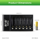 Delipow AAA 1000mAh LSD battery and 6 bay individual charger with ruler – AAA 44.5x10.5mm, charger 105x110x30mm