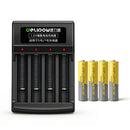 Delipow rechargeable AAA batteries with charger, 1000mAh NiMH 1.2V, 1200 cycles, triple A batteries for remote cordless phone