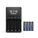 Delipow AAA 1100mAh NiMH rechargeable batteries with 4‑bay individual battery charger, pre‑charged, 1200 cycles