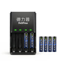 Delipow AAA 1100mAh NiMH rechargeable batteries with 4‑bay individual battery charger, pre‑charged, 1200 cycles