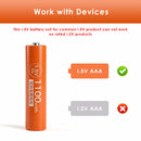 Delipow AAA 1100mWh lithium battery built-in smart protection IC – overcharge, over-discharge, short circuit, overcurrent, temperature protection