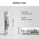 Delipow AAA lithium battery dimension diagram – 44.5mm height, 10.5mm diameter, standard AAA size