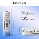 Delipow AAA lithium battery dimension diagram – 44.5mm height, 10.5mm diameter, standard AAA size
