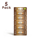 Delipow 5‑pack AA 1.5V alkaline batteries, 10‑year shelf life, long‑lasting power for alarm clocks, remotes, toys, electronic devices