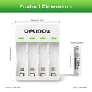 Delipow AAA lithium battery with USB-C port and USB-C charging cable with ruler – AAA 44x10mm, cable 50cm