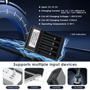 Delipow charger delivering up to 1.0A per AA slot, powered by USB‑C from a laptop