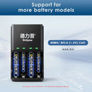Delipow charger compatible with AA and AAA NiMH NiCD 1.2V rechargeable batteries