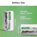 Delipow D cell battery dimension diagram – 61.5mm height, 33.0mm diameter, standard D size with raised positive terminal