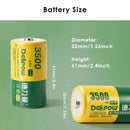 Delipow D cell battery dimension diagram – 60.0mm height, 33.0mm diameter, standard D size