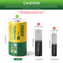 Delipow D cell NiMH battery safety features – built-in protection circuit PCM, leak-resistant construction, overcharge protection, pressure relief vent